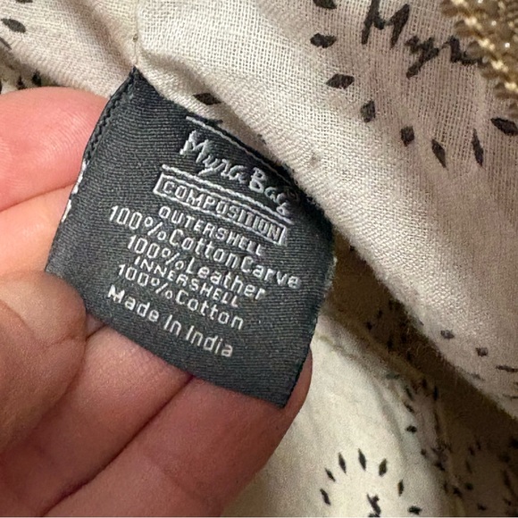 Myra Bag Tan Canvas Tote with Leather Straps - Picture 3 of 11